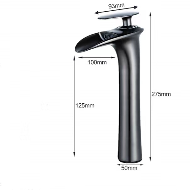 Waterfall Bathroom Sink Mixer Faucet Tall, Mono Wash Basin Single Handle Taps Deck Mounted, Washroom with Hot and Cold Hose Monobloc Vessel Water Brass Tap 2025 - $105.99 –P2
