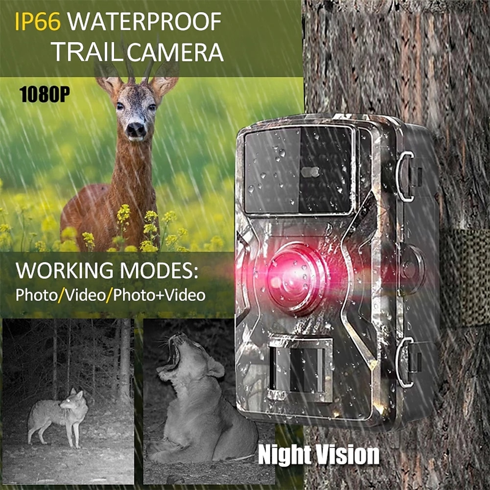 DL001 Hunting Trail Camera 16MP 1080P Wildlife Scouting Camera with 12M Night Vision Motion Sensor IP66 Waterproof Trail Camera 2025 - $55.99 –P1