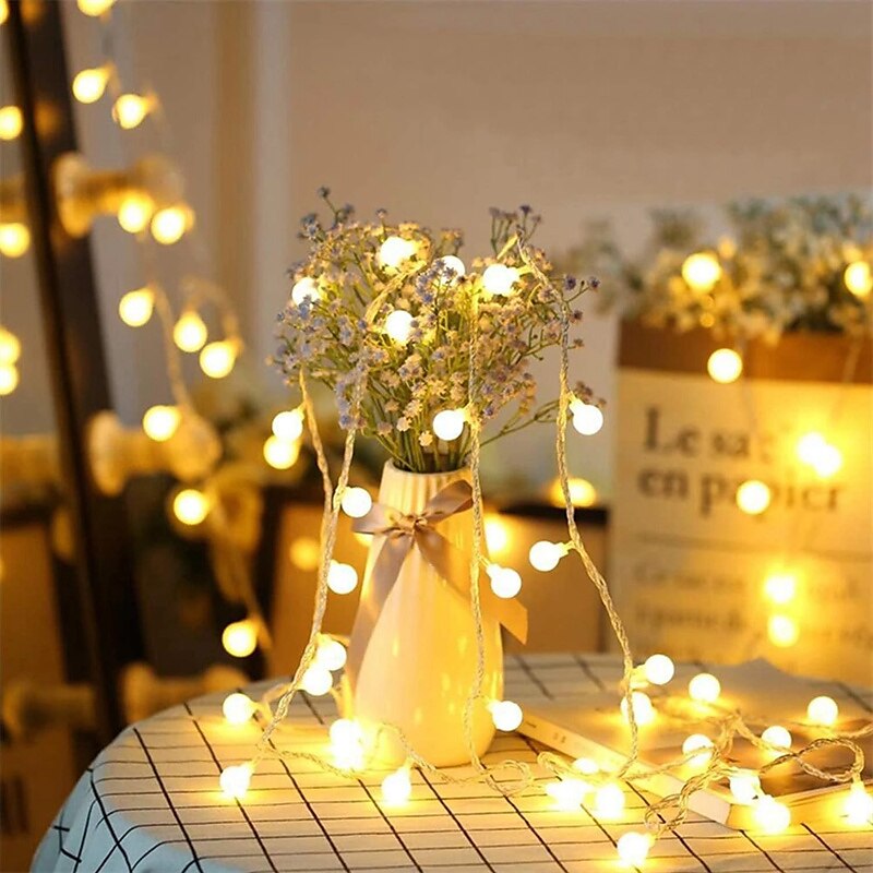Mini luci della stringa del globo a batteria con telecomando camera da letto interna 50/100 led luci colorate scintillanti con luci della stringa del led remote per la camera da letto party patio del 2025 a $16.99 –P2