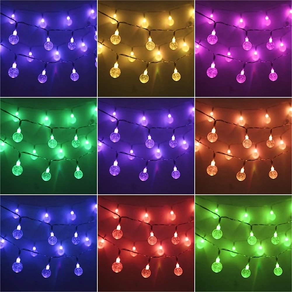 10m rgb globelys, usb-drevet 16 fargeendring med 24-tasters fjernkontroll, akrylboblekuler for kreativ juleferie &amp; festdekor 2025 - €26.99 –P4