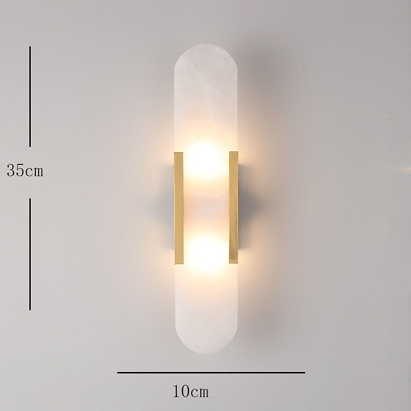 applique da parete a led in marmo ovale applique moderna luce calda apparecchio di illuminazione moderna lampade da parete per interni camera da letto sala da pranzo rame 110-240v del 2025 a $247.19 –P7