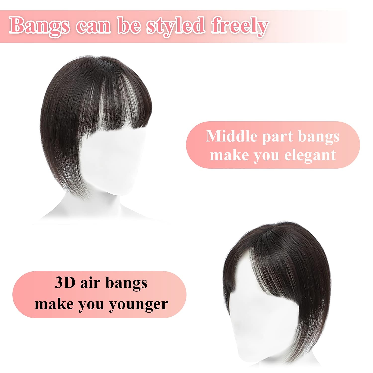 1PC Women's Girls' Wigs Natural Fringe Front Neat Straight Temple True Hair Clip Slender Straight Air Extension Bangs the Everyday Top Hair Accessory for Women with Thin Hair Natural 2026 - $6.99 –P10