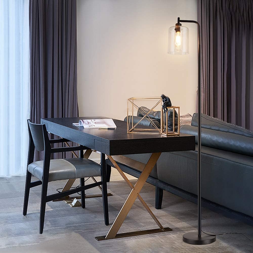 LED Floor Lamp with Suspended Bubble Glass Shade and Unique LED Bulbs Suitable for Bedroom and Living Room Modern Vertical Industrial Lamp High Pole Lamp Suitable for Office 2025 - $175.99 –P2
