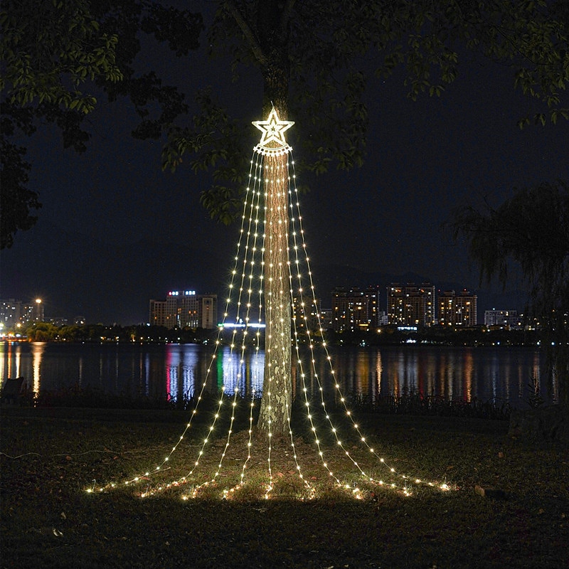 Luzes de Corda de Árvore de Natal Solar 350 LED com 8 Modos e Temporizador Luzes Estrelas Exteriores à Prova d'Água para Decoração de Janela de Natal Jardim Casamento Decoração de Férias de 2025 por $38.99 –P2