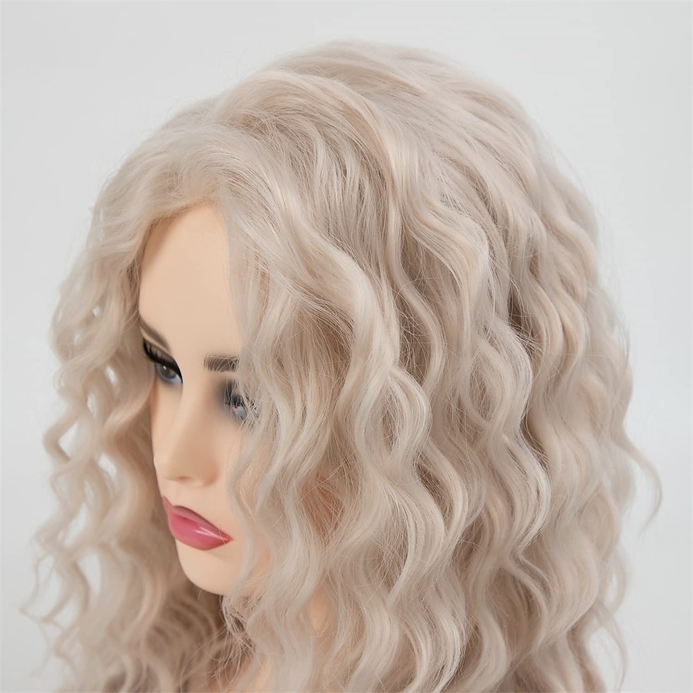 parrucche sintetiche lunghe ricci per le donne parrucca di repalcement dei capelli dell'onda sciolta rosa bianca riccioli soffici parrucca del partito quotidiano parrucca ondulata lunga parrucche del del 2025 a $23.99 –P6