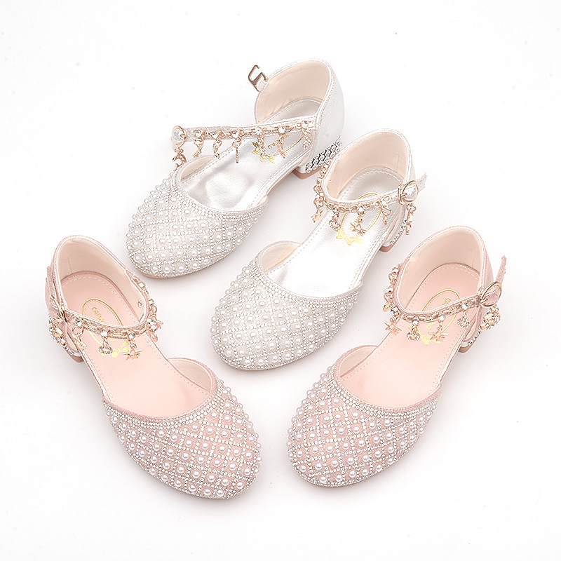 Girls' Heels Daily Glitters Dress Shoes Heel Leather PU Portable Breathability Non-slipping Princess Shoes Big Kids(7years +) Little Kids(4-7ys) School Wedding Party Walking Shoes Dancing Pearl 2025 - $54.99 –P1