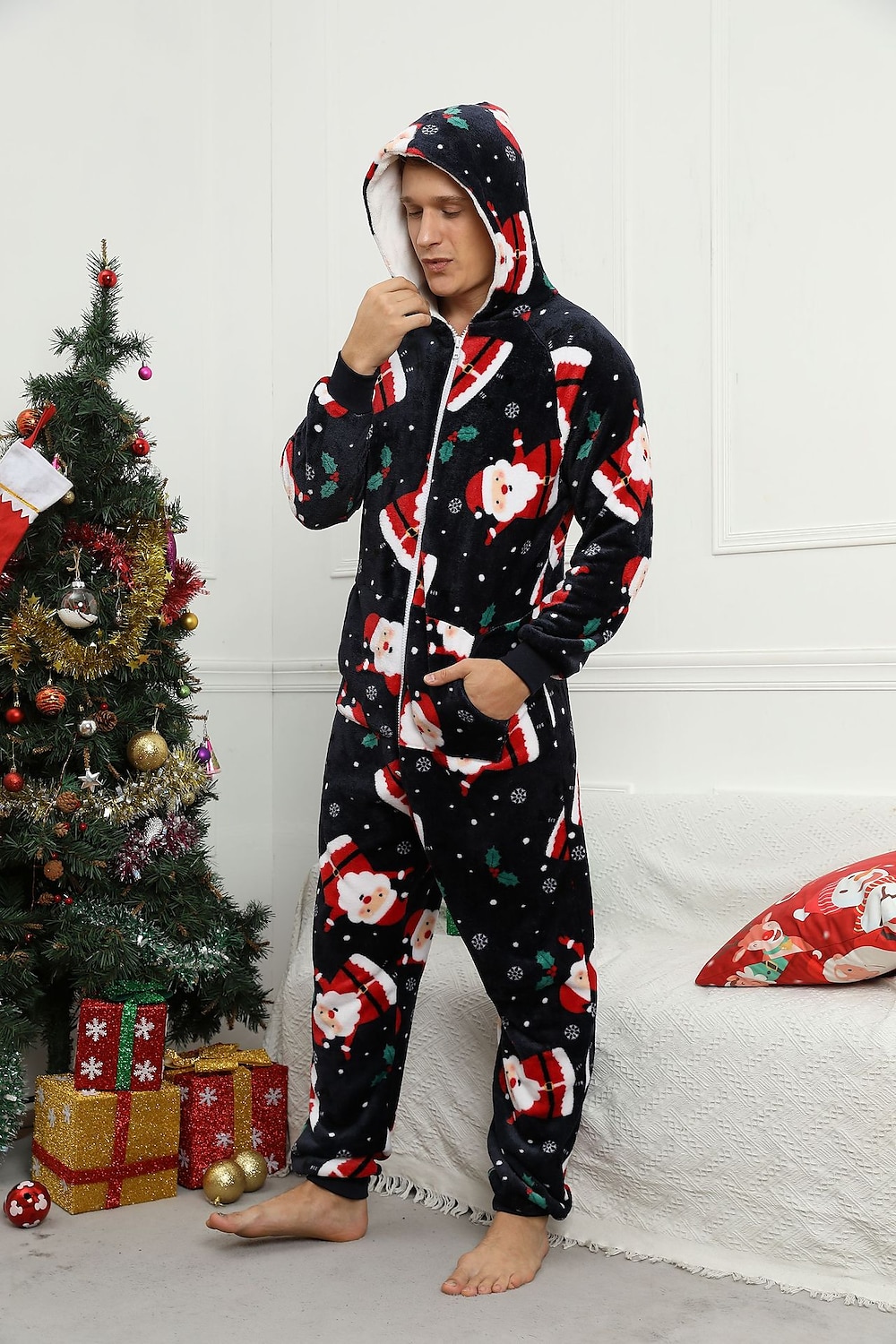 Santa Suit Santa Claus Christmas Pajamas Onesie Pajamas Men s