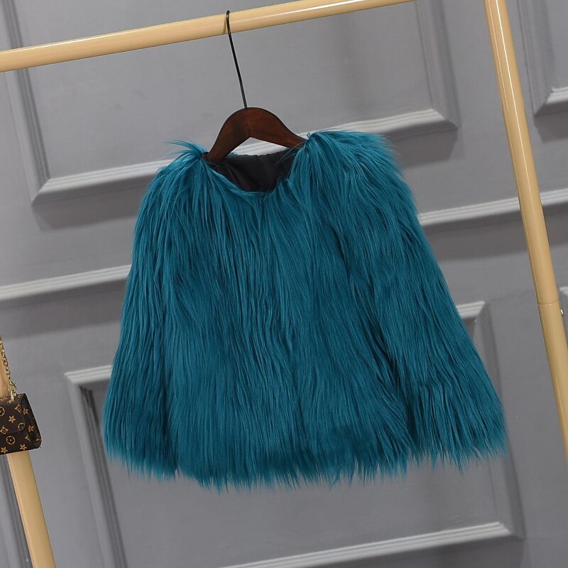 Manteau en fausse fourrure Bébé Fille Couleur unie Actif Ecole Polyester Manteau Vêtements d'extérieur 7-13 ans Hiver Biège de 2025 ? $40.99 –P3