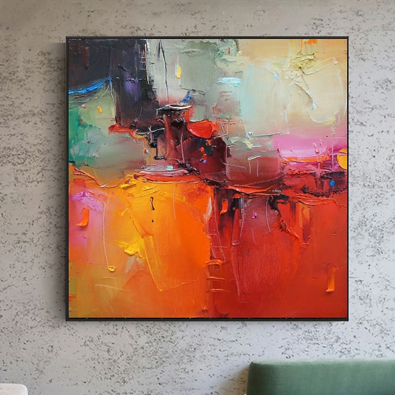 handgjord oljemålning canvas väggkonst dekoration modern abstrakt för heminredning rullad ramlös osträckt målning 2025 - $43.99 –P6