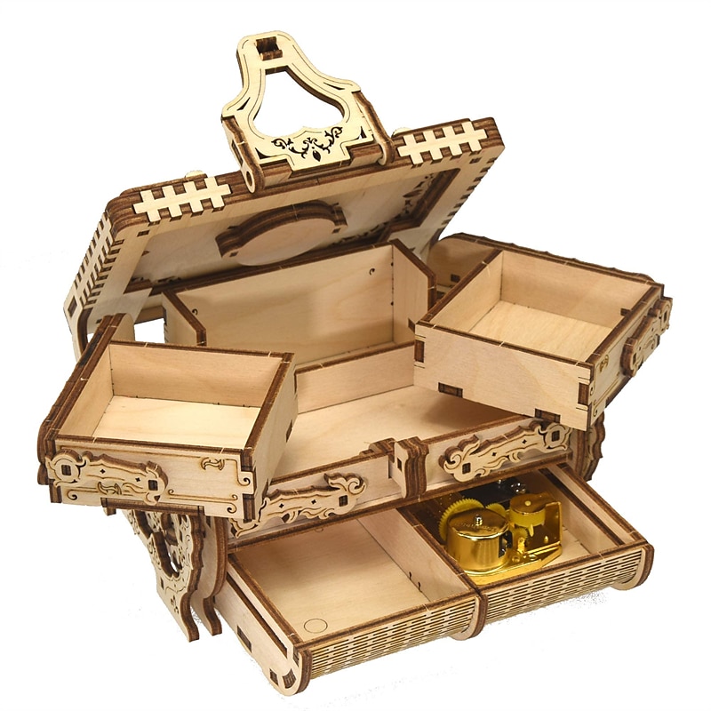 nőnapi ajándékok 3d fa puzzle antik ékszerdoboz zenedoboz készlet barkácsolás otthoni dekoráció lézerrel vágott mechanikus modell anyák napi lenyűgöző ajándékok felnőtteknek anyák napi ajándékok 2025 - $61.99 –P5