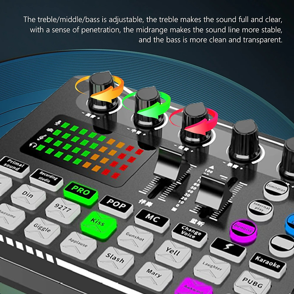 Professional Audio Mixer, Live Sound Card and Audio Interface with DJ Mixer Effects and Voice Changer,Podcast Production Studio Equipment, Prefect for Streaming/Podcasting/Gaming 2025 - $51.99 –P9