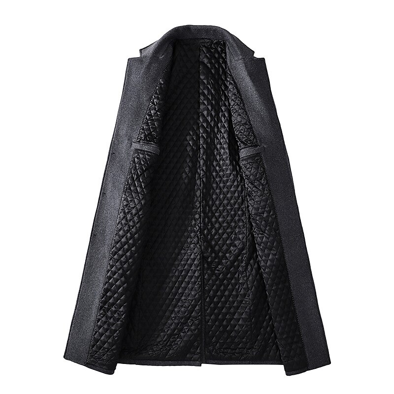 Herr Vinterkappa Rock Trenchcoat Kontor & Karriär Dagliga kläder Vinter Ylle Håller värmen Tvättbar Ytterkläder Kläder Mode Uppvärmning Solid färg Flera fickor Nedvikt Enkelknäppt 2025 - $114.99 –P4
