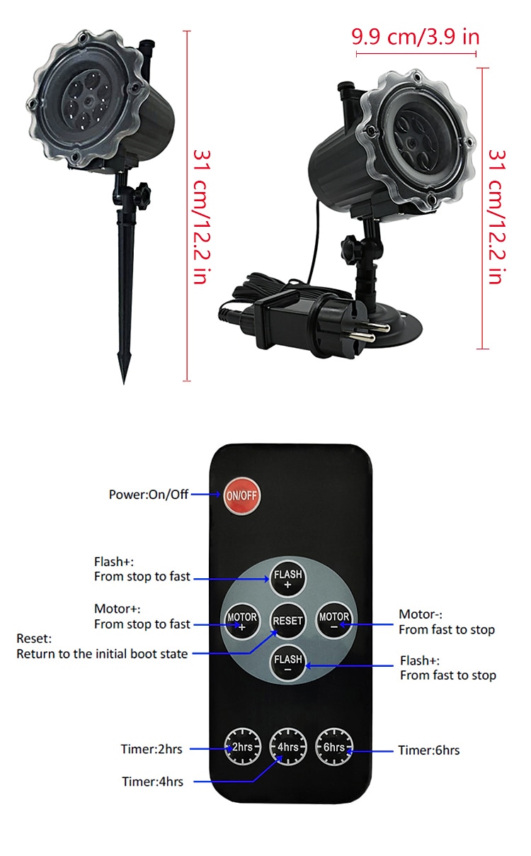 Christmas Projector Waterproof Remote Control 16 Patterns High-definition Projection Effects Indoor and Outdoor Festival Garden Decorative Lights Low Voltage Safety 2025 - $32.99 –P4