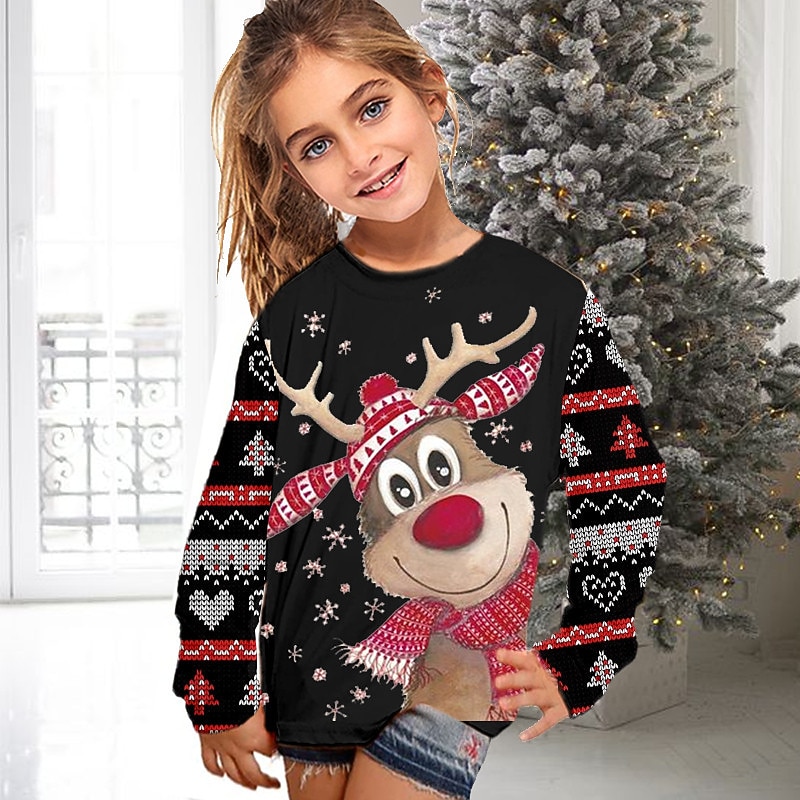 Christmas Tree Ugly Christmas Sweater 3d Kids Girls' Ugly