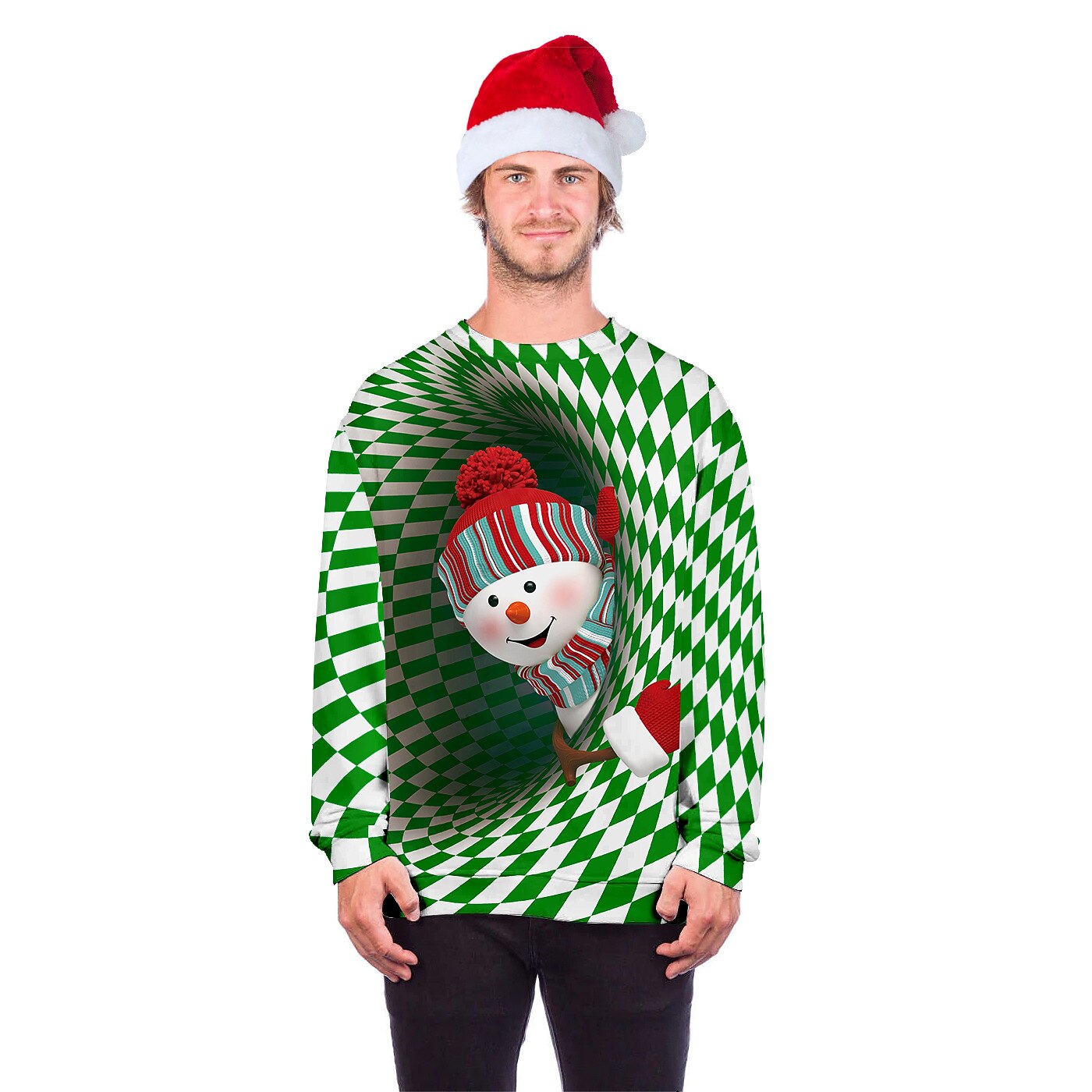Snømann Jerseysjakke Hattetrøje Pullover Morsom julegenser 3D-utskrift Herre Dame Jul Karneval Maskerade julaften Jul Voksen Fest Jul Topp 2025 - $30.99 –P3