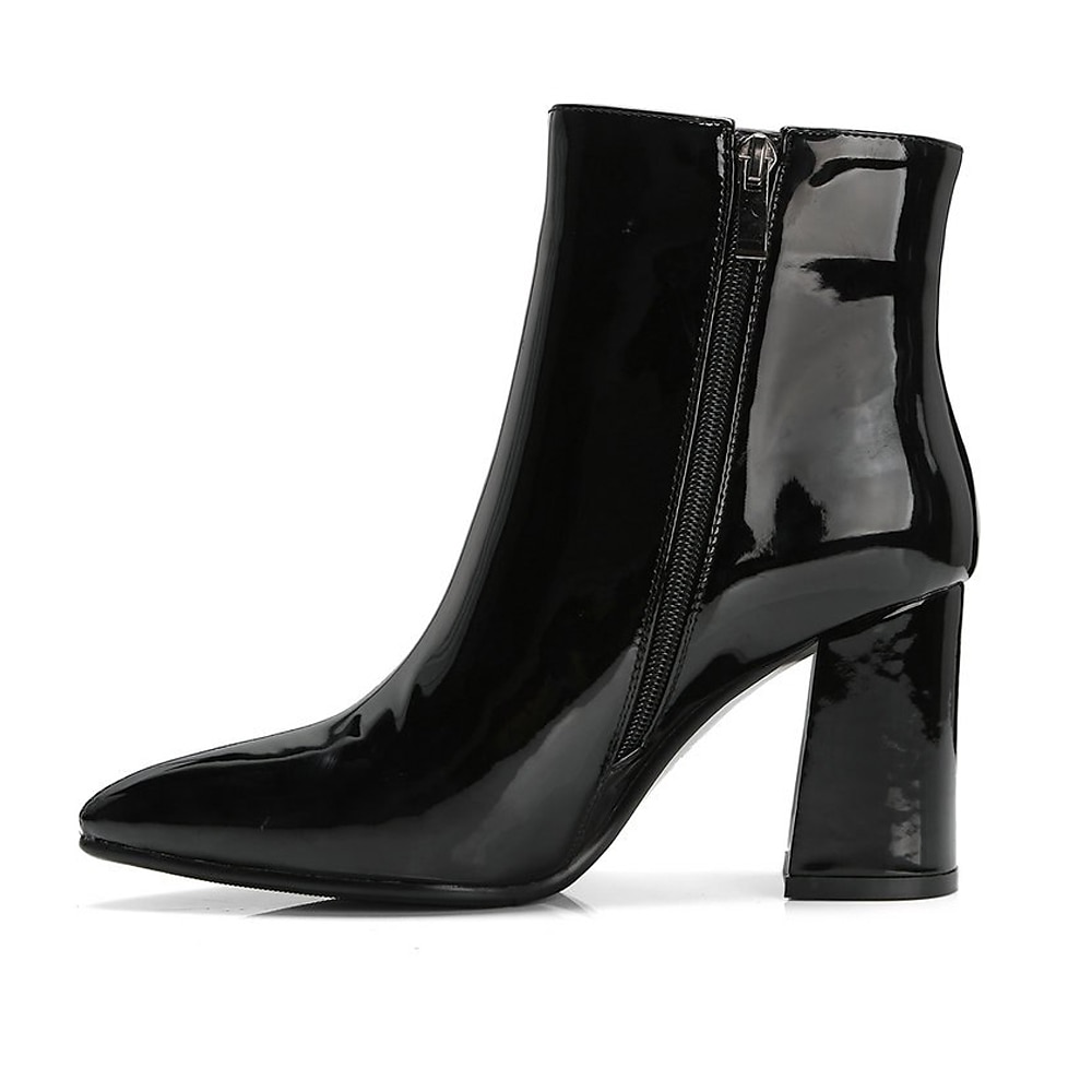 Mulheres Botas Botas Metálicas Botas de salto Ao ar livre Escritório Diário Cor Sólida Forrada com Fleece Botas Botas Tornozelo Inverno Salto de bloco Salto Robusto Dedo Apontado Casual Minimalismo de 2025 por $59.99 –P4