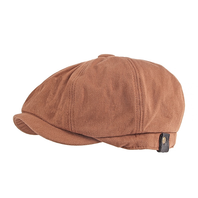 Herr Basker Newsboy-keps Svart Brun Bomull Justerbar spänne Enkel 1920-talets mode Semester Gata Vardag Helgen Ren färg Bärbar Komfort Mode 2025 - $15.49 –P4