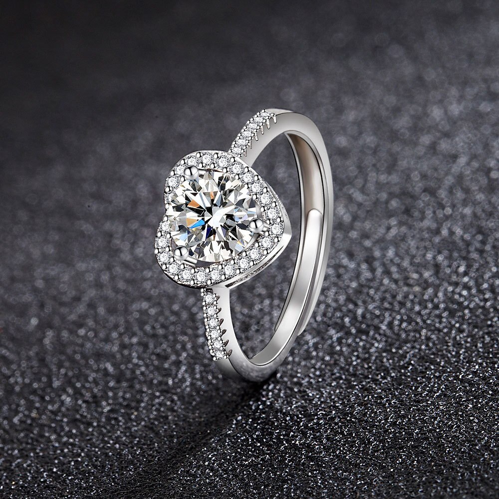 Anello Matrimonio geometrico Argento Strass Argento sterling S925 Cuori Moda Semplice Lusso 1 pc / Per donna / Anello aperto / Orecchino singolo / Anello regolabile del 2025 a $15.49 –P1