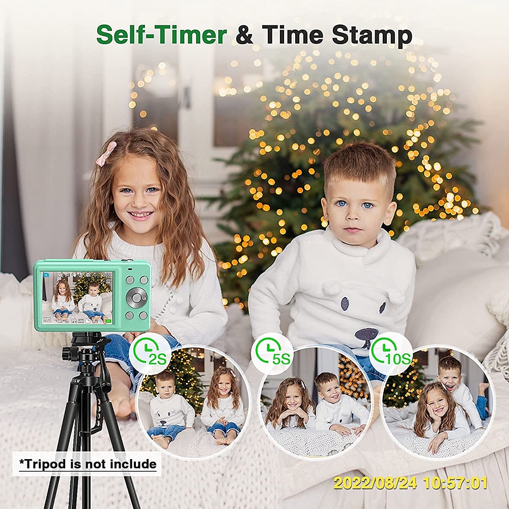Digital Camera 1080P 44MP Vlogging Camera with LCD Screen 16X Zoom Compact Portable Mini Rechargeable Camera Gifts for Students Teens Adults Girls Boys 2025 - $75.99 –P10