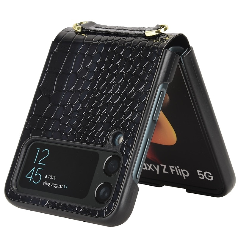 Phone Case For Samsung Galaxy Z Flip 7 Z Flip 5 Z Flip 4 Z Flip 3 Flip Portable Flip Full Body Protective Color Gradient PC PU Leather 2025 - $13.99 –P3