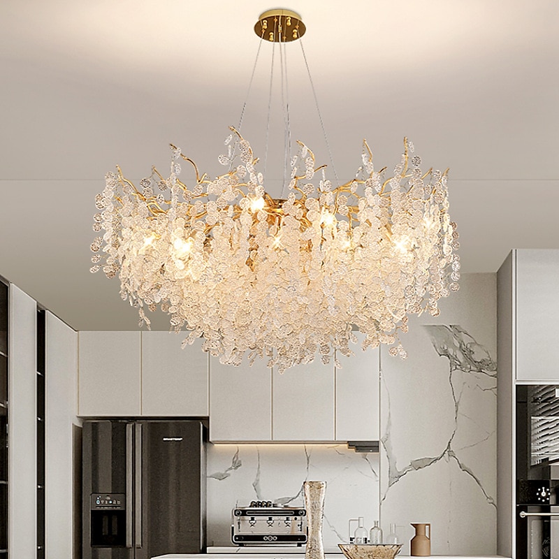 LED Chandeliers Modern Luxury, 60cm Gold Crystal for Home Interiors Kitchen Bedroom Iron Art Tree Branch Lamp Creative Lamp Light 85-265V 2025 - $739.49 –P12