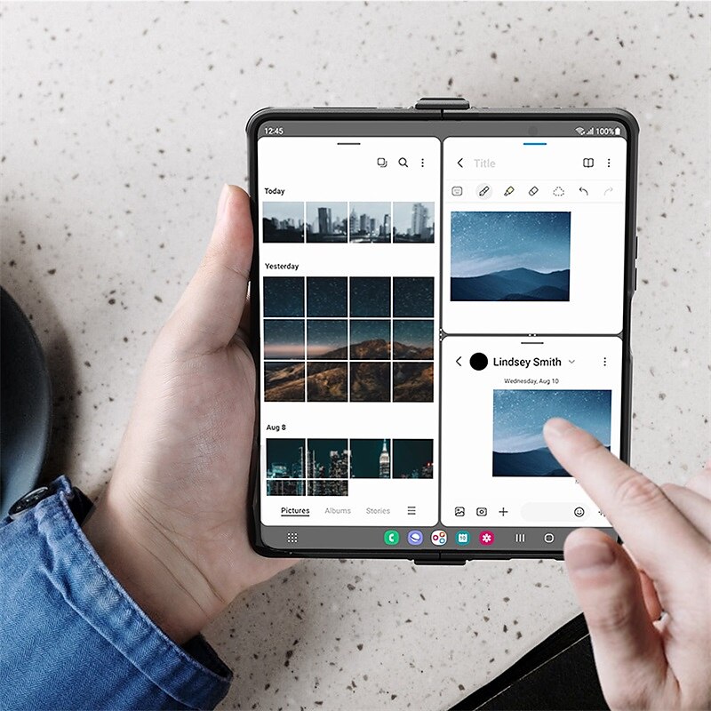 τηλέφωνο tok Για Samsung Galaxy Z Fold 4 Πίσω Κάλυμμα Μολυβοθήκη Προστατευτικό φακού κάμερας Σταντ ποδηλάτου TPU 2025 - $44.99 –P2