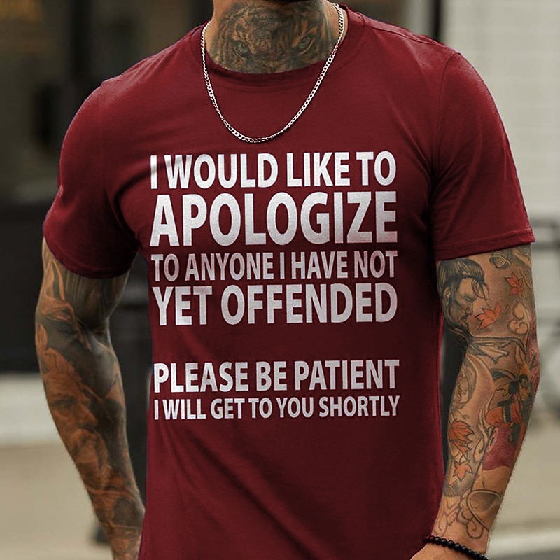 2025年 男性用 レタード Tシャツ カジュアルスタイル コットン１００％ 半袖 グラフィック シャツ ワイン ヘザーグレー ブラック 快適なTシャツ バケーション カジュアル ファッションデザイナーの衣類  コレクション – $15.99 –P8