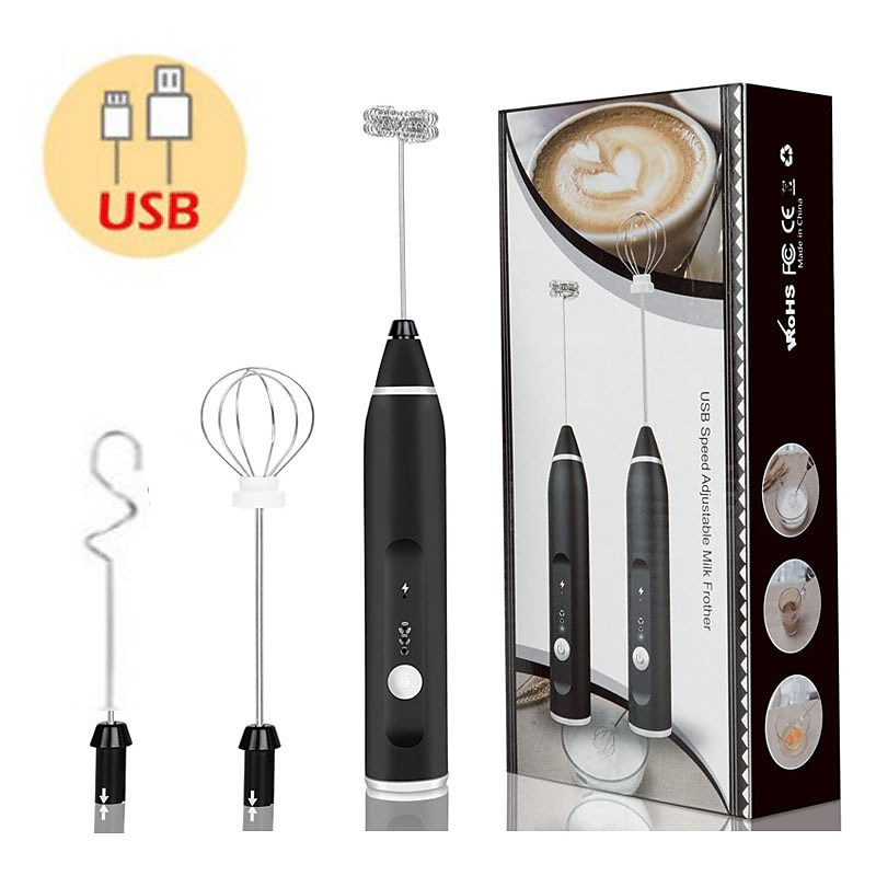 Milk Frother Handheld with 3 Heads Coffee Whisk Foam Mixer with USB Rechargeable 3 Speeds Electric Mini Hand Blender for Latte Cappuccino Hot Chocolate Egg 2025 - $23.99 –P1