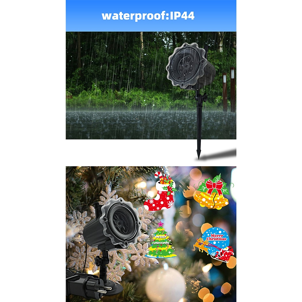 Christmas Projector Waterproof Remote Control 16 Patterns High-definition Projection Effects Indoor and Outdoor Festival Garden Decorative Lights Low Voltage Safety 2025 - $32.99 –P9