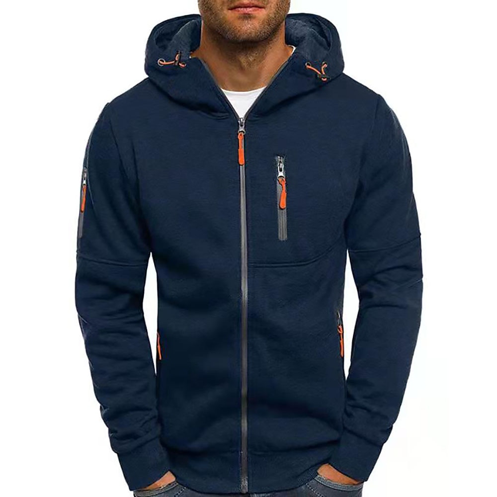 Hombre Sudadera Sudadera con capucha y cremallera Chaqueta deportiva Táctico Azul marinero Rojo tinto Negro Blanco Azul Real Con Capucha Bloque de color Cremallera Fresco Invierno Ropa Sudaderas con 2025 - $26.99 –P10