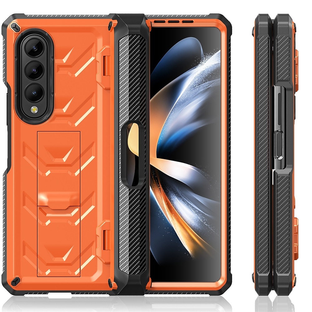 Phone Case For Samsung Galaxy Z Fold 5 Z Fold 4 Z Fold 3 Bumper Frame Pencil Holder Magnetic Flip Solid Colored Silica Gel 2025 - $36.99 –P5