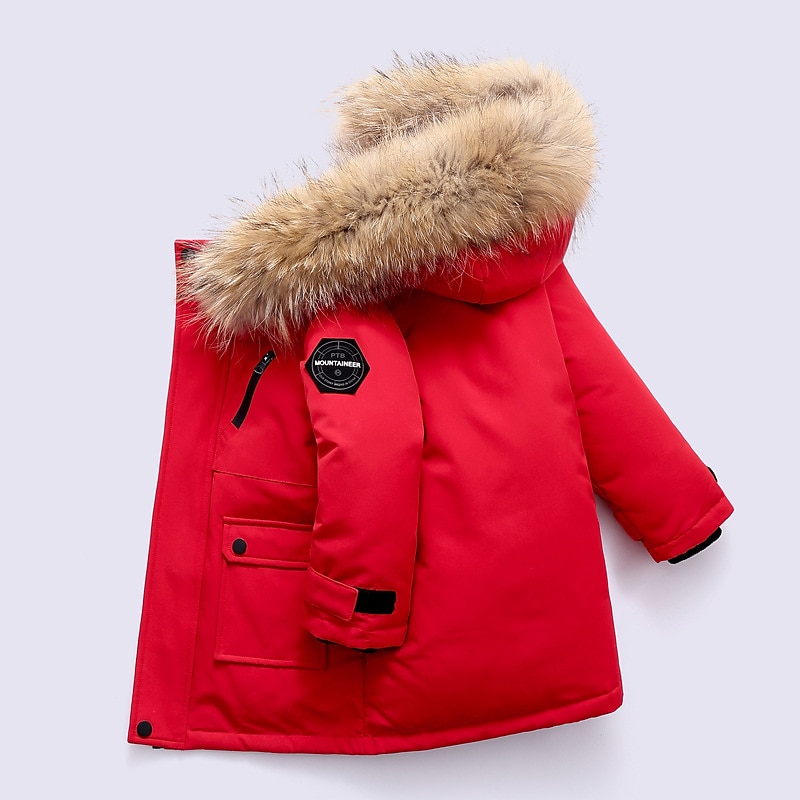 Kinderen Jongens Dons bovenkleding Effen Kleur Lange mouw jas Buiten leuke Style Aanbiddelijk Groen Zwart Rood Winter Herfst 7-13 jaar 2025 - $64.99 –P3
