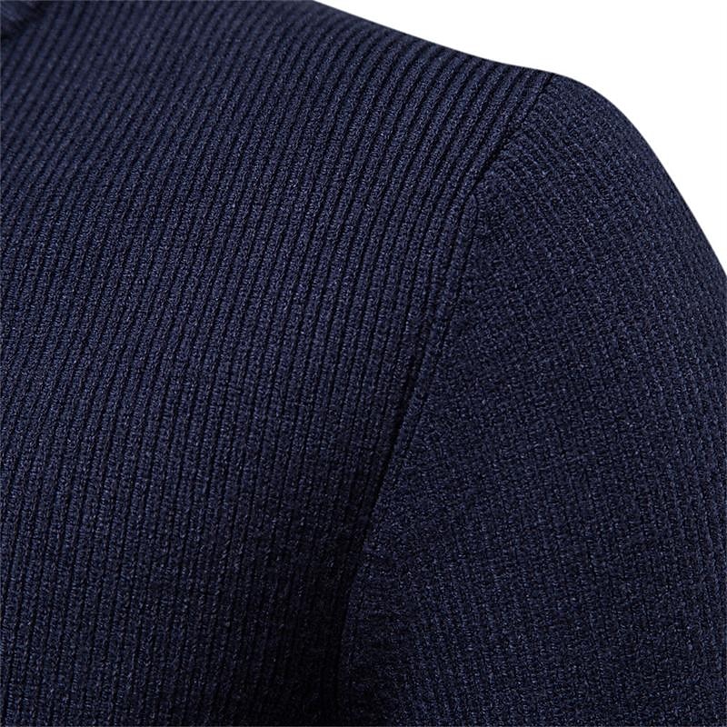 Herren Pullover Strickjacke Pullover mit Viertelreißverschluss Gerippt Stricken Zip Strick Einfarbig Stehkragen Warm-Ups Moderne zeitgenössische Freizeitskleidung Urlaub Bekleidung Herbst Winter 2025 - $44.99 –P6