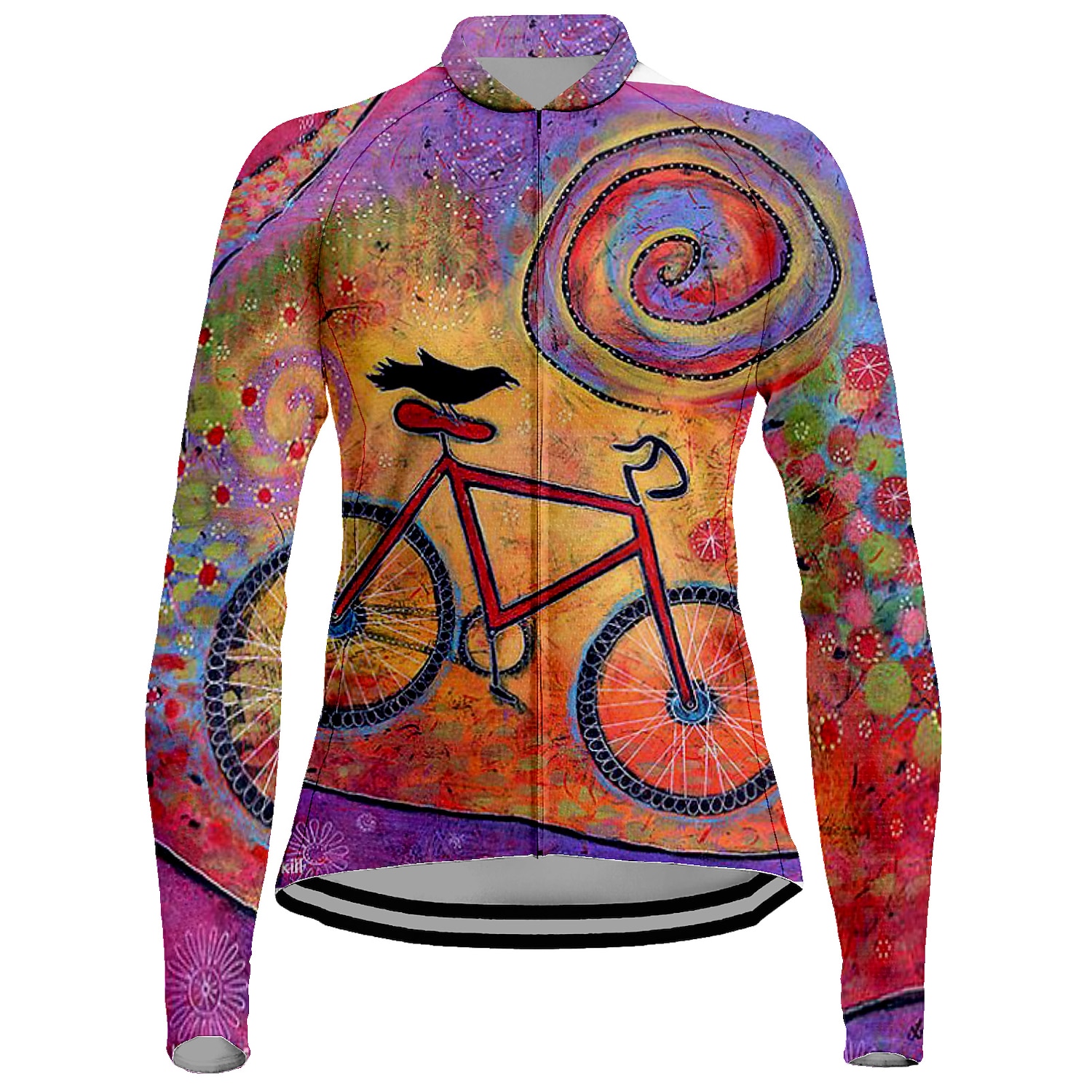 Damen Radtrikot Hund Lustig Langarm Fahhrad Trikot Oberteil mit 3 Gesäßtaschen Mountainbike MTB Straßenradsport Schnelltrocknend Reflektierende Streifen Rückentasche Feuchtigkeitsableitend Sport Wei 2026 - $34.99 –P2