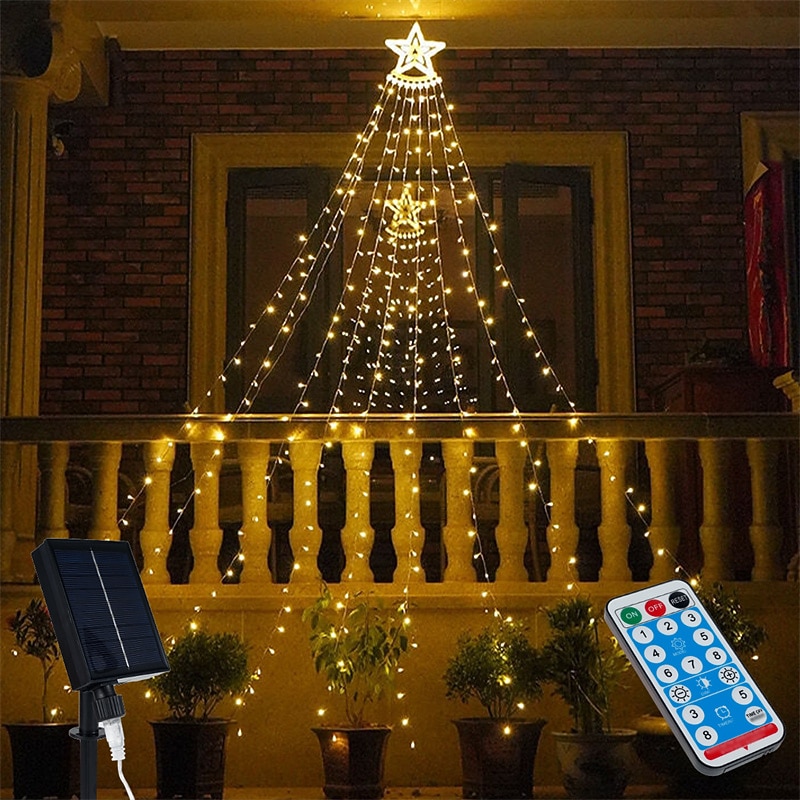 Luzes de Corda de Árvore de Natal Solar 350 LED com 8 Modos e Temporizador Luzes Estrelas Exteriores à Prova d'Água para Decoração de Janela de Natal Jardim Casamento Decoração de Férias de 2025 por $38.99 –P9
