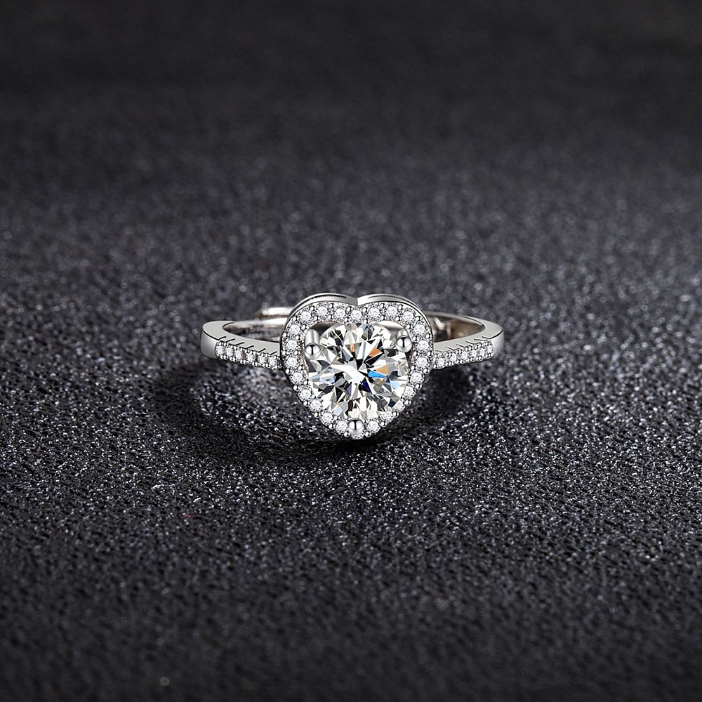 Anello Matrimonio geometrico Argento Strass Argento sterling S925 Cuori Moda Semplice Lusso 1 pc / Per donna / Anello aperto / Orecchino singolo / Anello regolabile del 2025 a $15.49 –P3