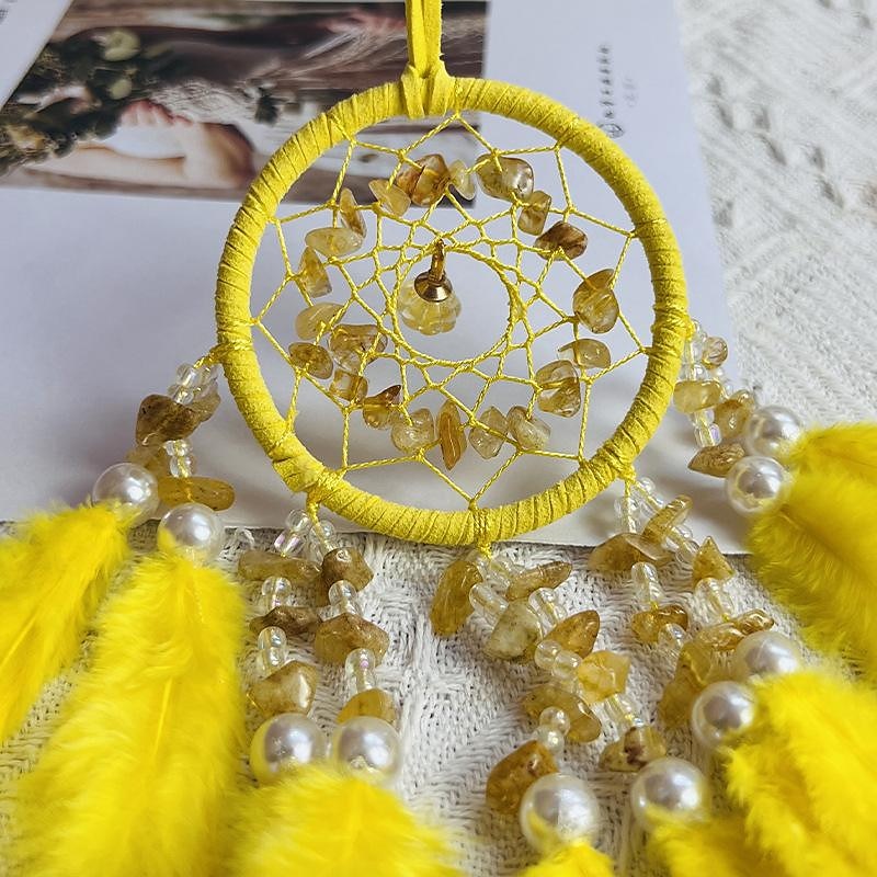 Pink Dream Catcher Handmade Gift with Feather Wall Hanging Decor Art Wind Chimes Boho Style Car Hanging Home Pendant 2025 - $15.49 –P4