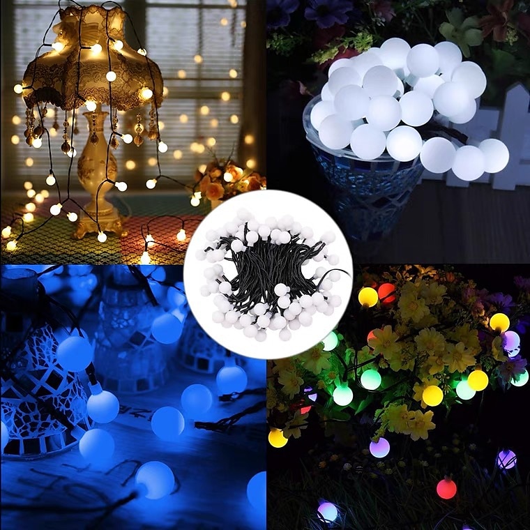 Mini Globe String Lights Solar LED Fairy String Lights Waterproof 12M 7M 6.5M 8 Modes Lighting Outdoor Garden Decoration Light Christmas Tree Hanging Lights Balcony Yard Wedding Party Holiday Decor 2025 - $8.99 –P6