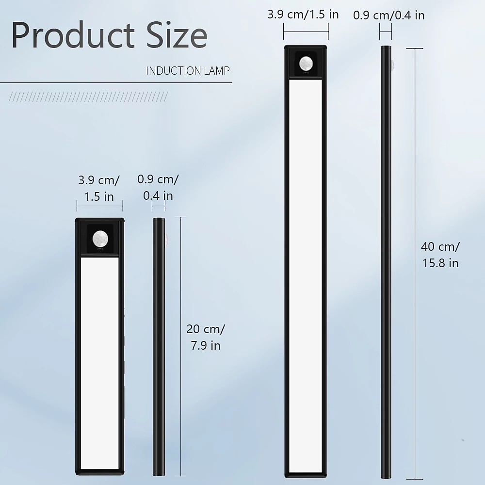 led nattlys bevegelsessensor usb oppladbar ultratynn kjøkkenskap skaplampe pir bevegelsessensor trådløs nattlampe soverom korridor gang sovesal belysning 2025 - $12.49 –P2