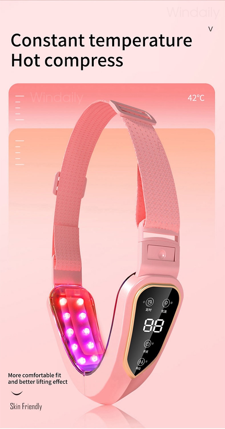 2025年 フェイシャル リフティング デバイス led 光子療法 フェイシャル スリミング 振動 マッサージャー 二重あご v 顔型 頬リフト ベルト マシン  コレクション – $27.99 –P11