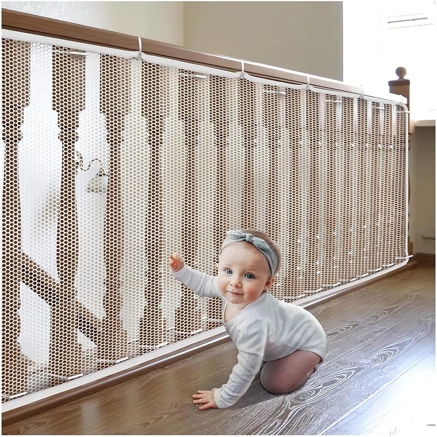 Durable enfant sécurité filet de protection polyvalent rampe garde pont clôture maille fine protéger pour balcon jardin cour escaliers de 2025 ? $13.99 –P5