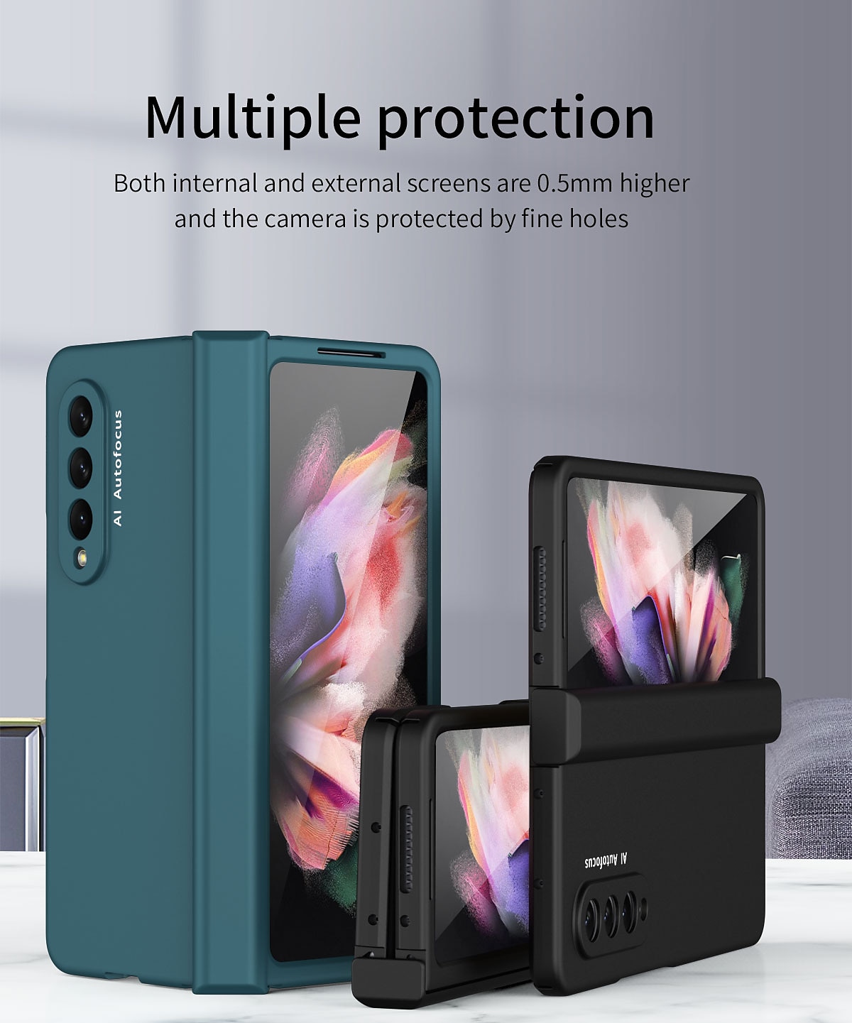Чехол для телефона для Samsung Galaxy Z Fold 5 Z Fold 4 Z Fold 3 Z Fold 2 Flip защитная рамка Flip полный чехол защитный однотонный ПК 2025 - $32.99 –P4
