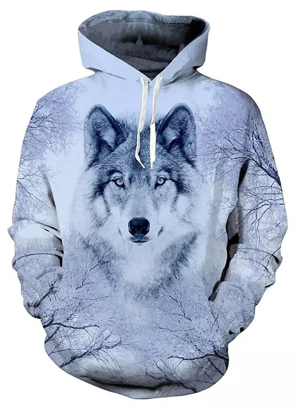 Hombre Lobo Estampados Sudadera Sudaderas Sudadera Con Capucha Manga Larga Sudadera con capucha Con Capucha Ropa de calle Impresión 3D Diario Deportes Negro Azul Piscina Estampado Primavera & Otoño 2025 - $29.99 –P5