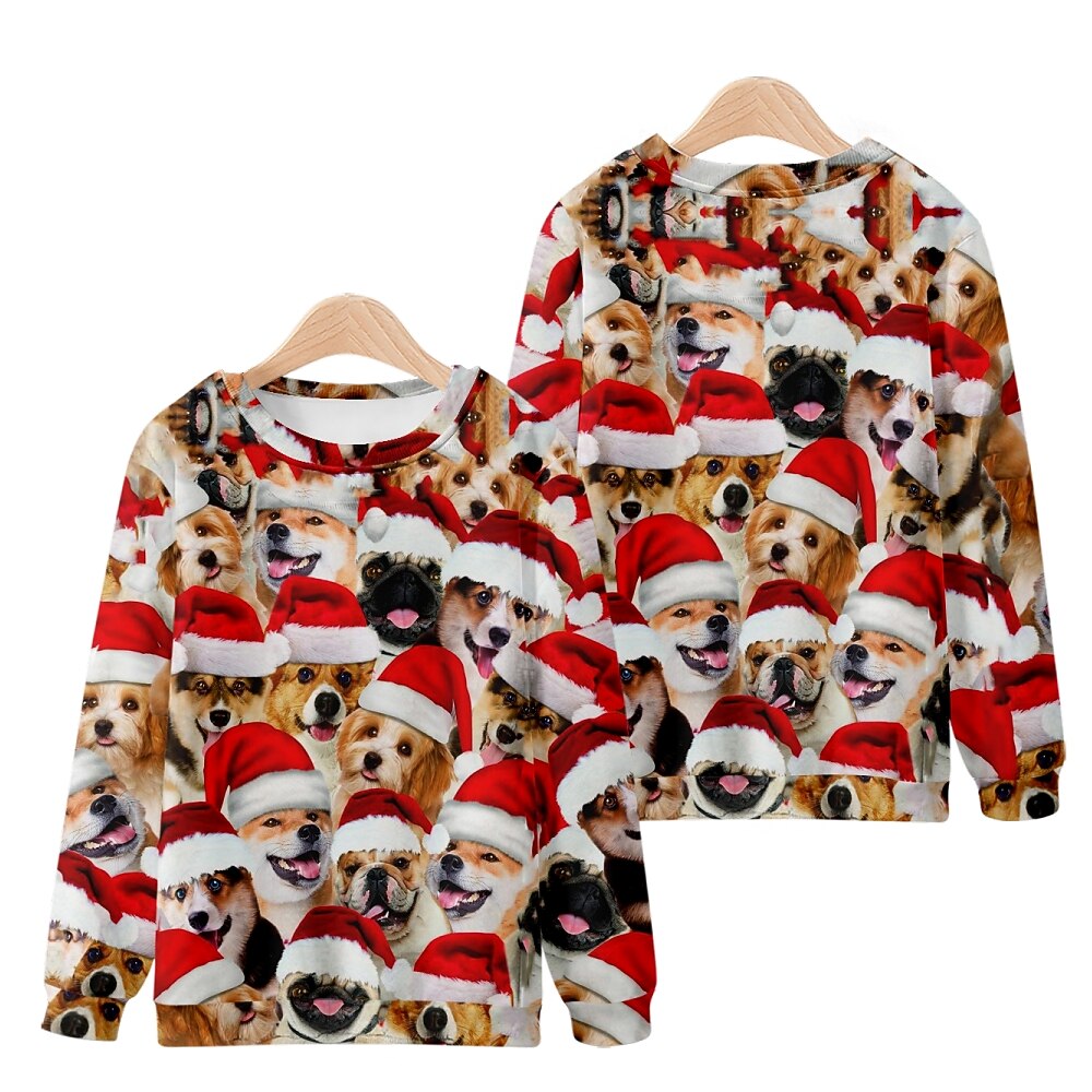Animales Baile de Máscaras Pullover Sudadera navideña divertida Impresión 3D Para Pareja Hombre Mujer Adulto Navidad Nochebuena Fiesta Navidad 2025 - $26.99 –P2