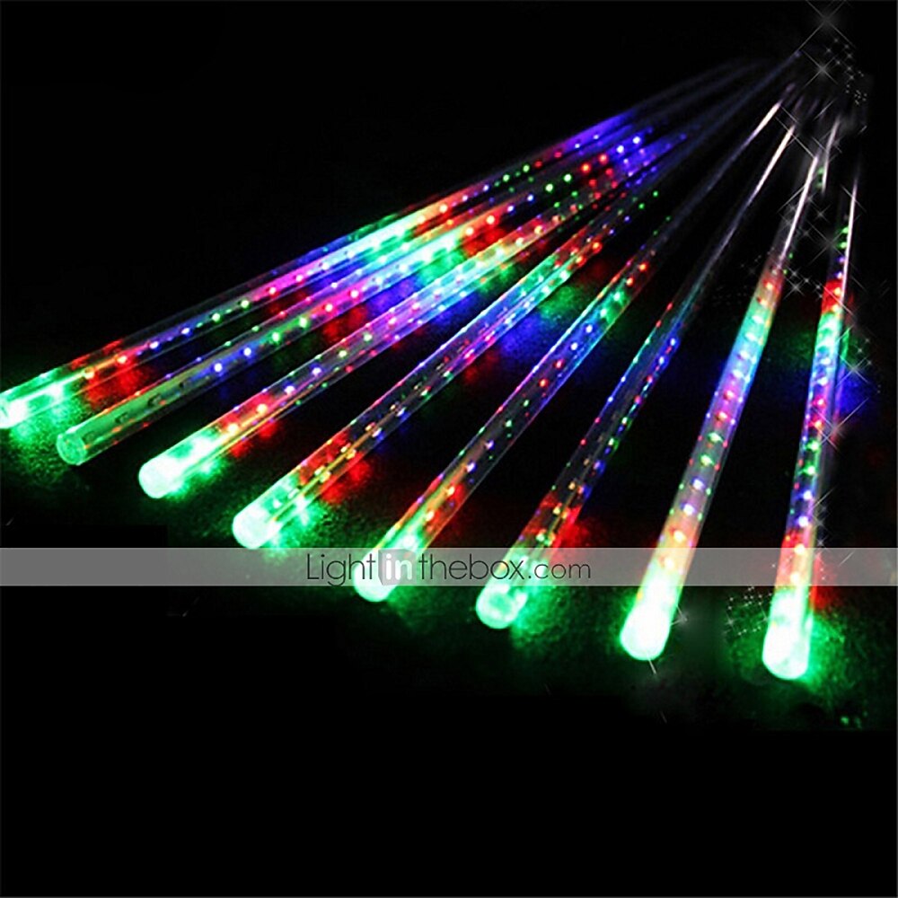 led מטאורים גשם אורות 30 ס"מ 11.8 אינץ' 8 צינורות 192 led נטיפי קרח שלג נופל אורות נצנצים כוכב חיצוני טיפת גשם אורות חג המולד מסיבת חתונה חג קישוט עץ 2026 - $16.99 –P11