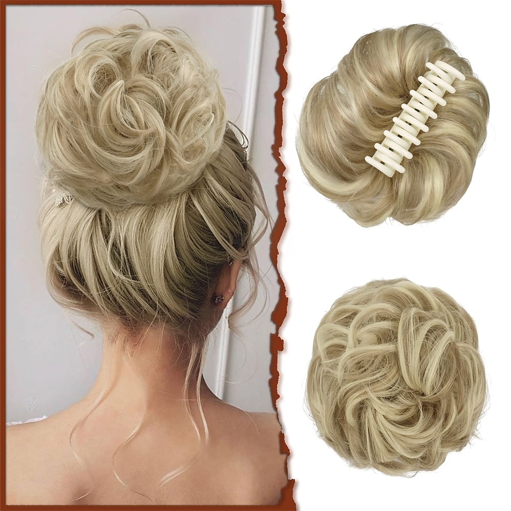 sofeiyan claw klipsi sotkuinen nuttura hiuspala aaltoileva kihara hius nuttura klipsi kynsissä chignon poninhäntä hiuslisäkkeet synteettiset rypytetty updo hiuspidennykset scrunchie hiuslisäke 2025 - $18.49 –P3