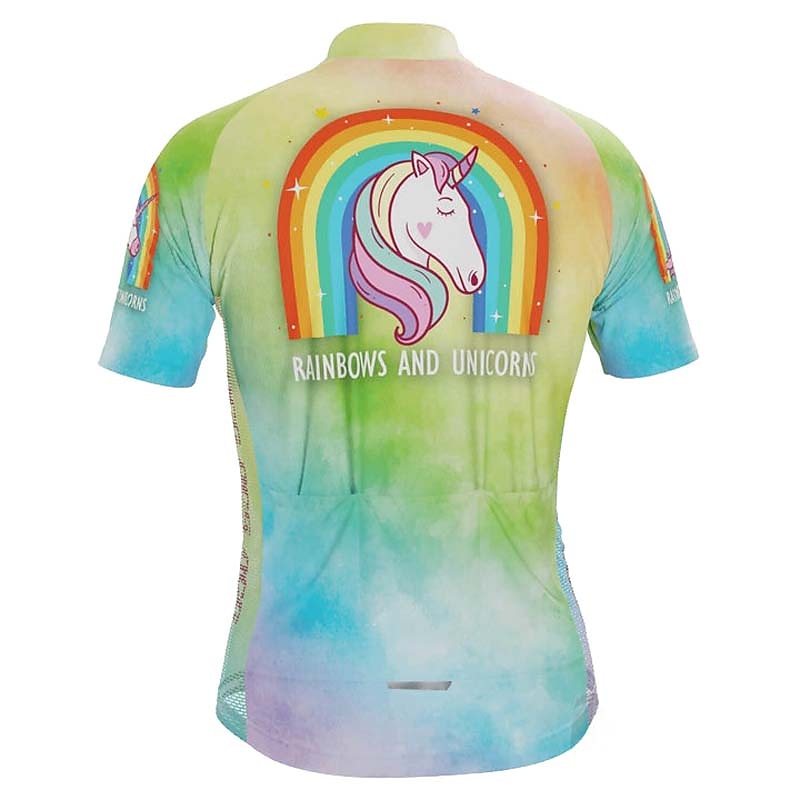 Voor heren Wielrenshirt Eenhoorn Grappig Engelse slogan Korte mouw Fietsen Shirt Kleding Bovenlichaam met 3 achterzakken Bergracen Wegwielrennen Sneldrogend Reflecterende strips Achterzak 2026 - $30.99 –P16