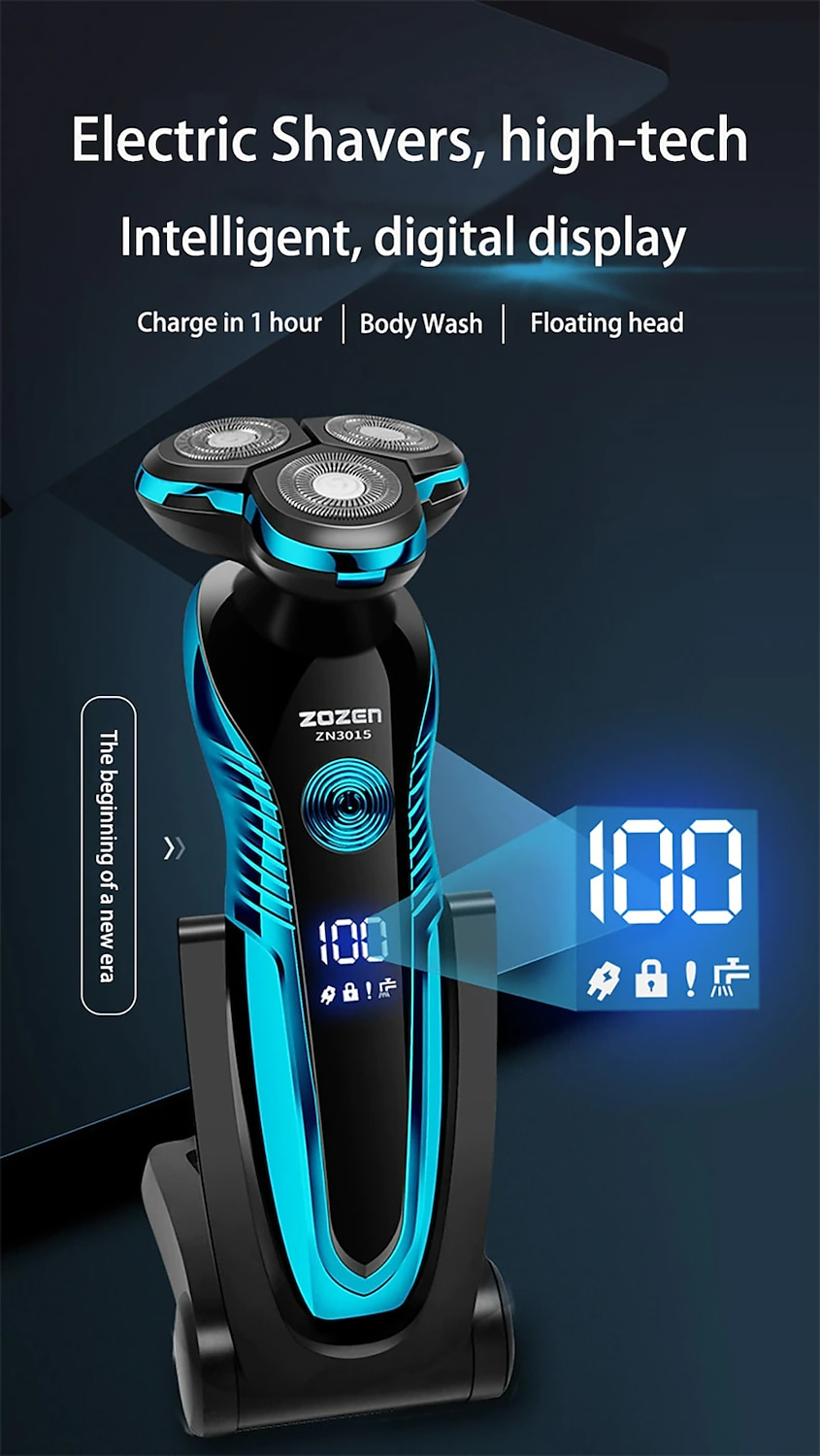New Electric Shaver Washable Rechargeable Electric Razor Shaving Machine for Men Beard Trimmer Wet-Dry Dual Use 2025 - $47.99 –P1