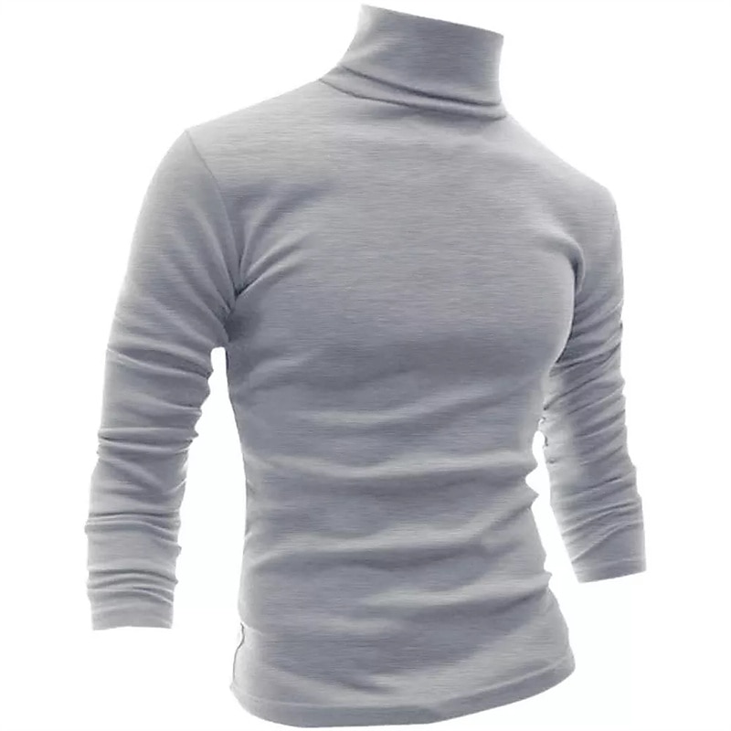 Herr Långärmad tröja Långärmad Polokrage Vår & Höst Semester Helgen Vin Mörkgrå Svart Topp t-shirt för män 2025 - $19.49 –P11