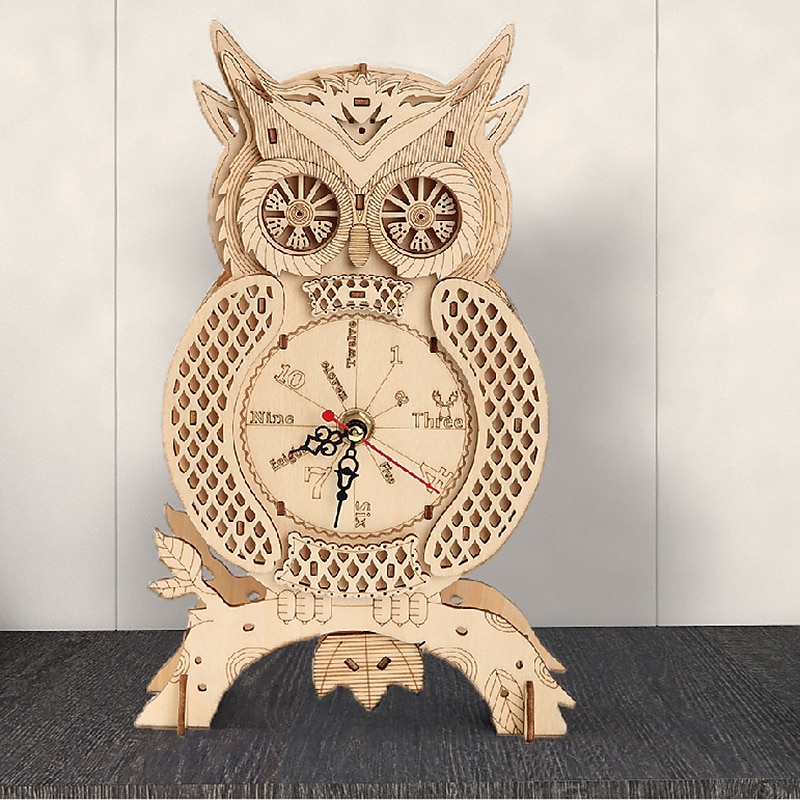 3D Wooden Puzzle For Adults Owl Clock Model Kit Desk Clock Home Decor Unique Gift For Kids On Birthday/Festival Day 2025 - $55.99 –P9